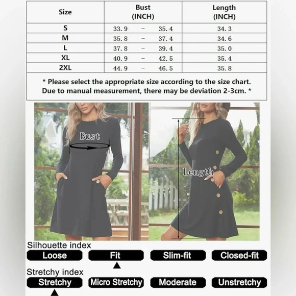 NWOT Ladies Black Sweater Dress Scoop Neck Pullover - Picture 6 of 6